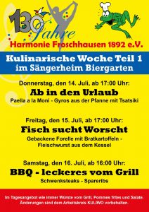 Kulinarische Woche @ Harmonie Froschhausen 1892 e. V.
